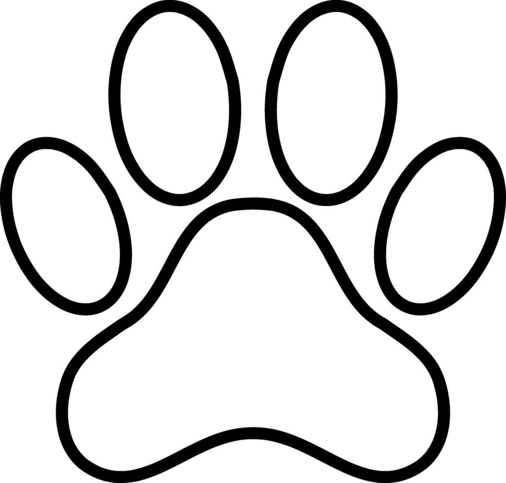 Outline dog Paw print icon vector
