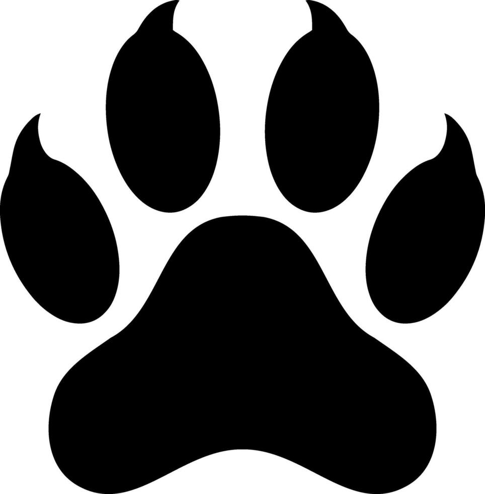 Silhouette dog Paw black print icon vector