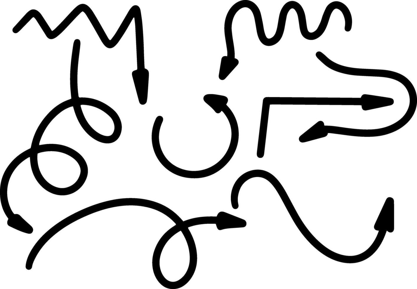 Doodle set arrows clipart Hand drawn art vector