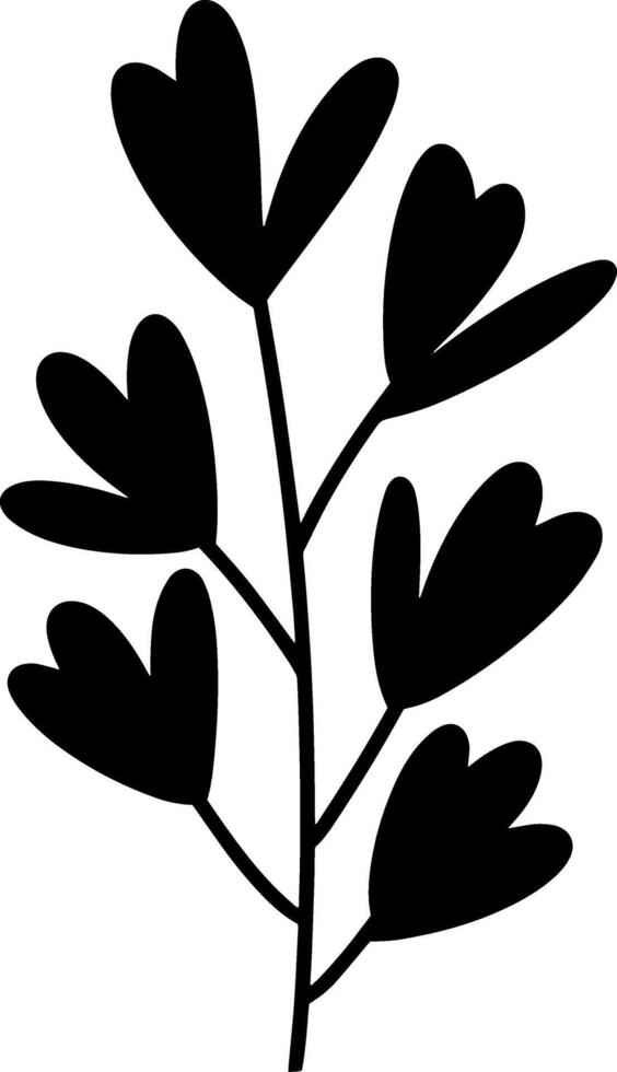 Doodle black leaf icon Stencil clipart vector