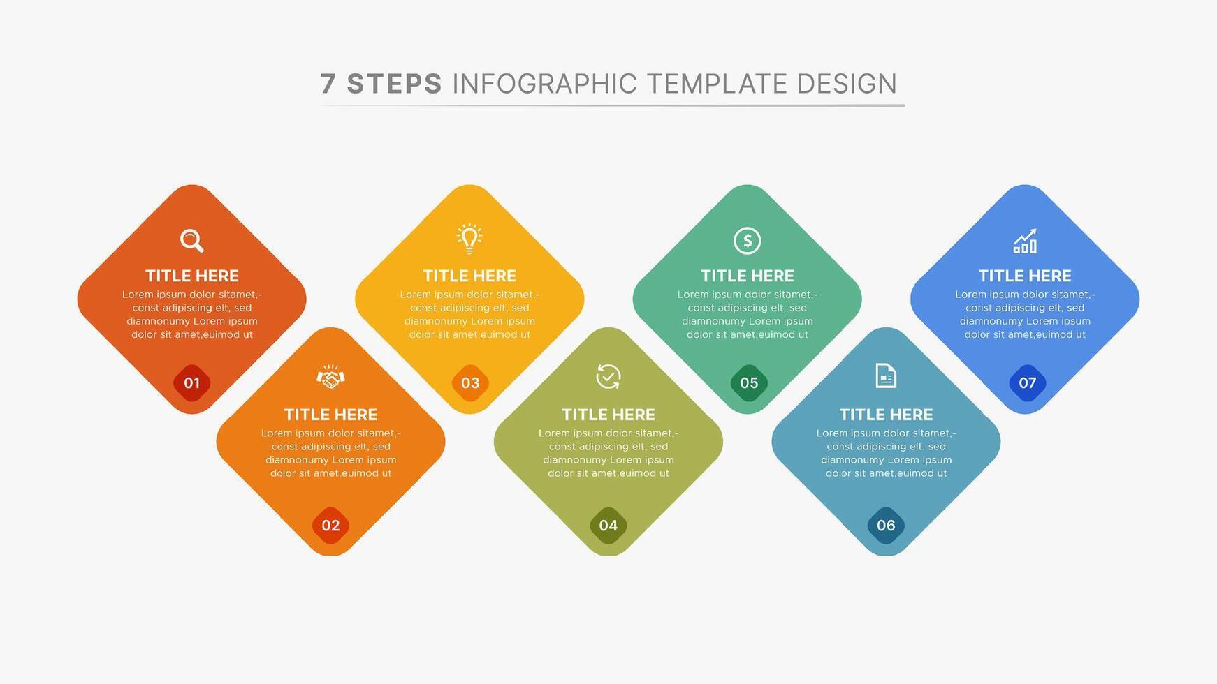 Modern Business Infographic Design Template with 7 Data Points vector