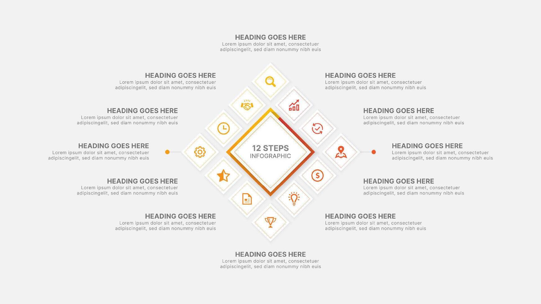 Modern Infographic Design Template with Twelve Options vector