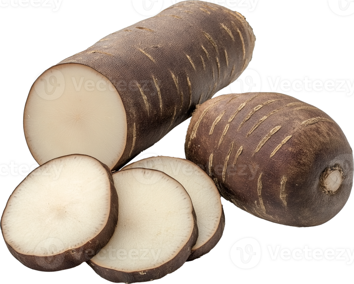 Yam Root vegetable - Sweet potato isolated, whole Yam with slice illustration png