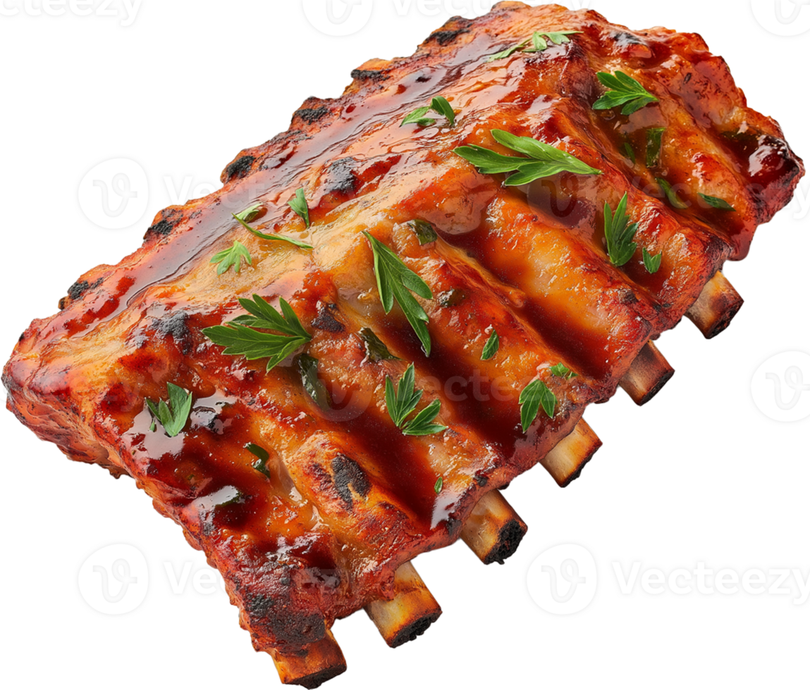 Barbecue Ribs - bar-b-q Ribs isolated, pork ribs in BBQ illustration png