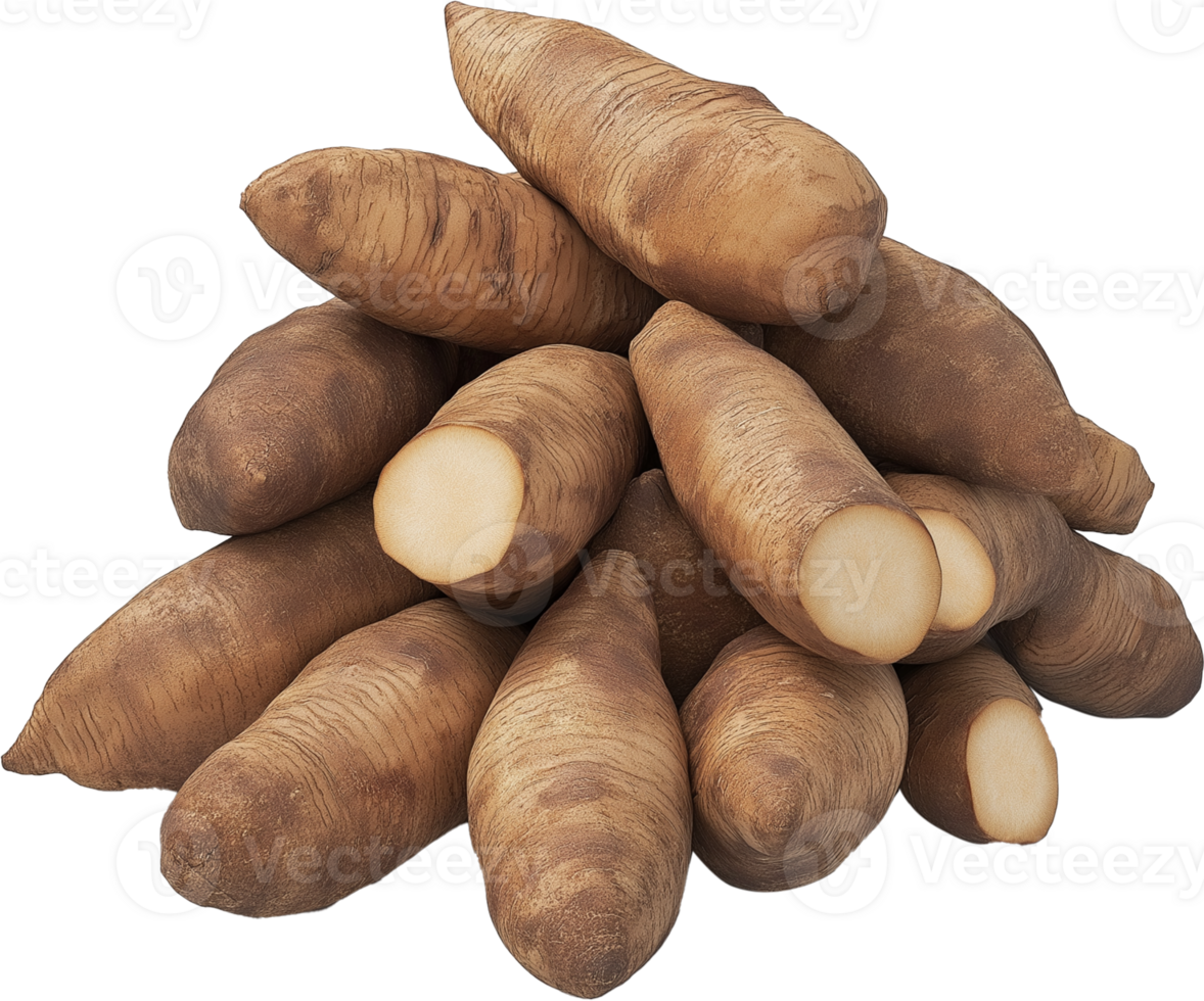 Yam Root vegetable - Sweet potato isolated, fresh Yam together illustration png