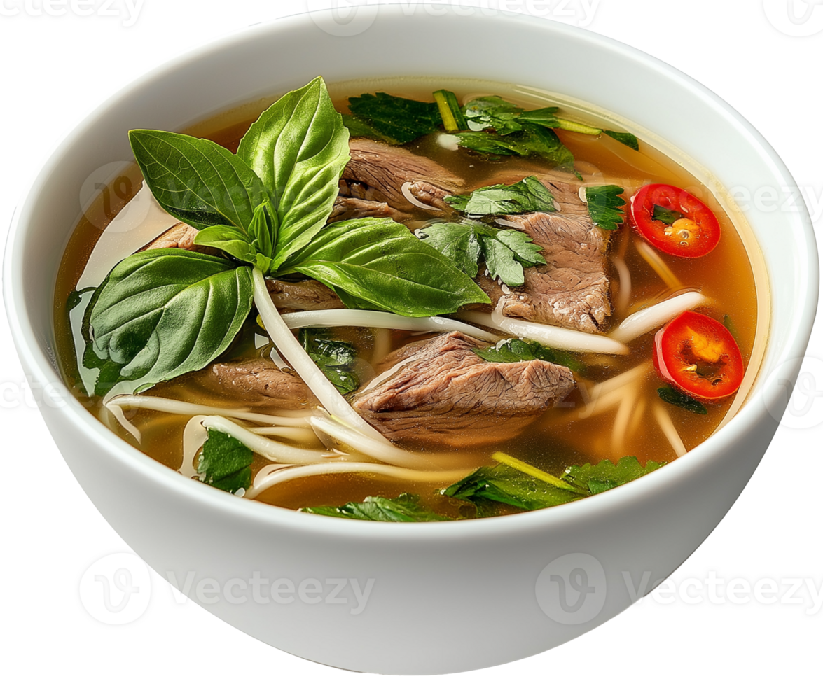 Mouthwatering Pho Soup Illustration - Noodles and Flavor Isolated png