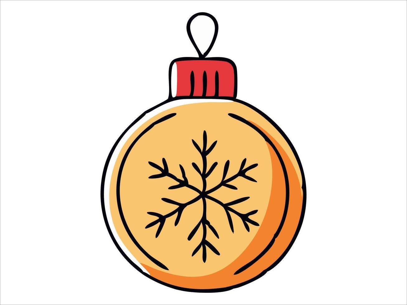Decorative Christmas ornament isolated on a white background. Concept of Christmas bauble, holiday decoration, festive design, minimalist style, seasonal art. Print, icon, design element. vector