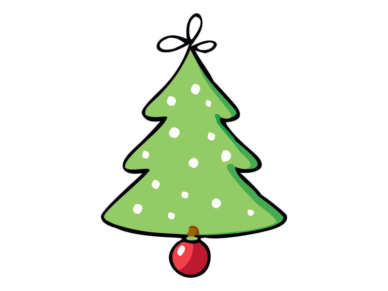 Christmas decoration in the shape of a decorated Christmas tree. Isolated on a white background. Concept of holiday decoration, festive decor, seasonal ornament. Print, icon, design element. vector
