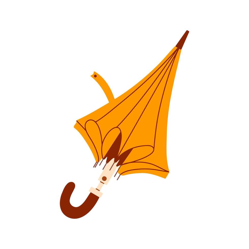Hand drawn yellow umbrella. illustration. vector