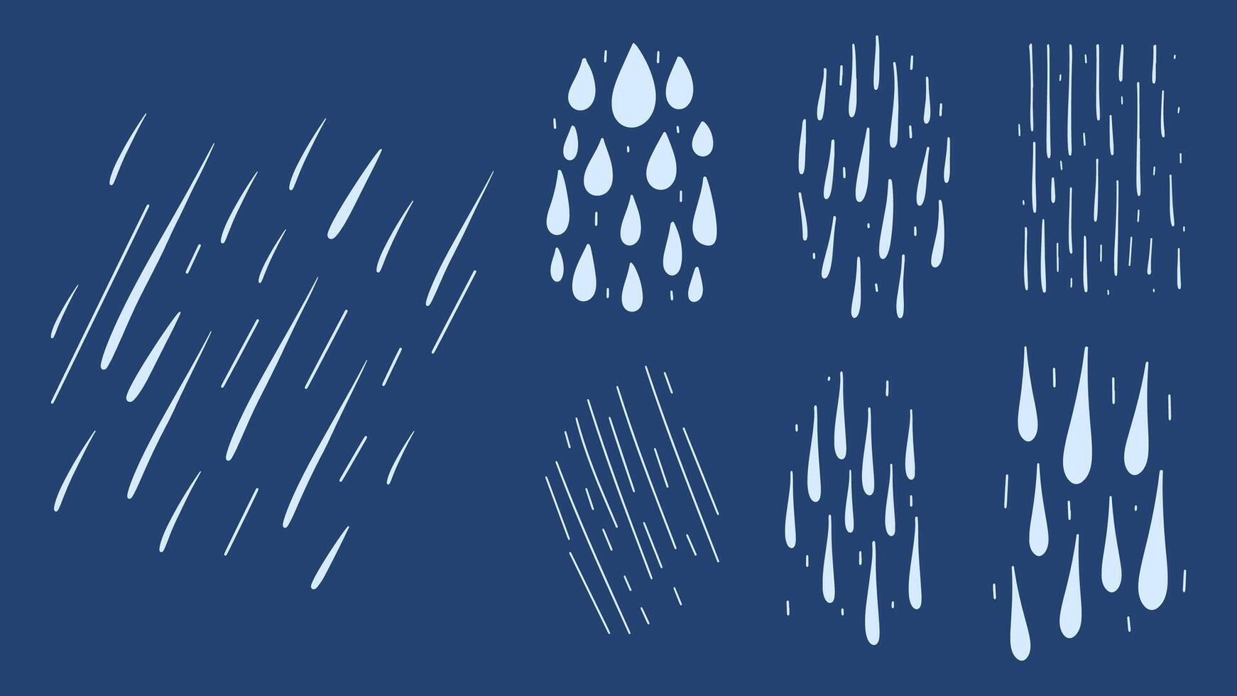 Simple rain set. Autumn vector