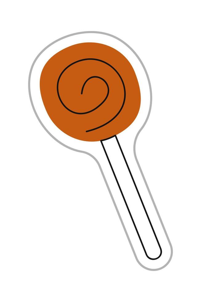 Lollipop sticker for Halloween. Color flat illustration. vector