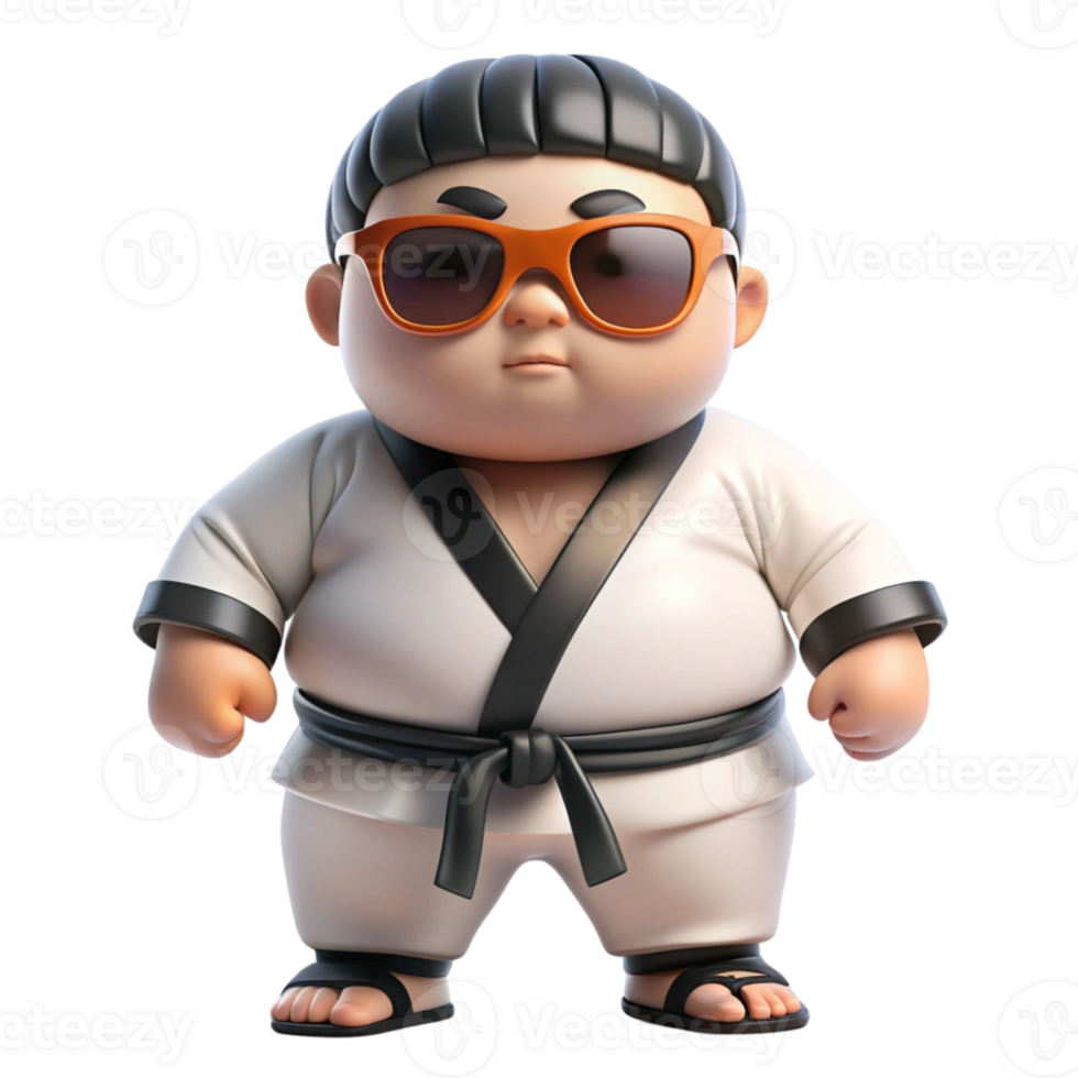 aigenerated a cartoon character wearing sunglasses and karate gear png