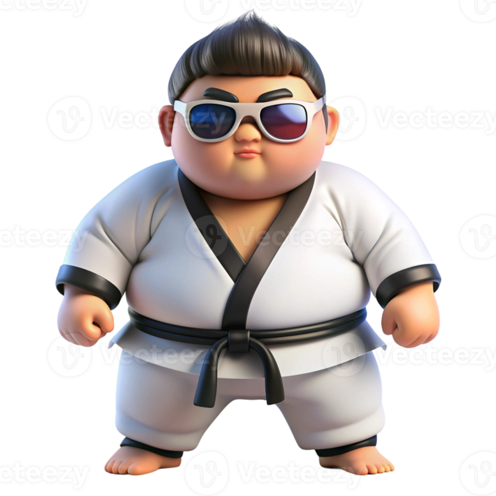 aigenerated a cartoon character in karate gear png