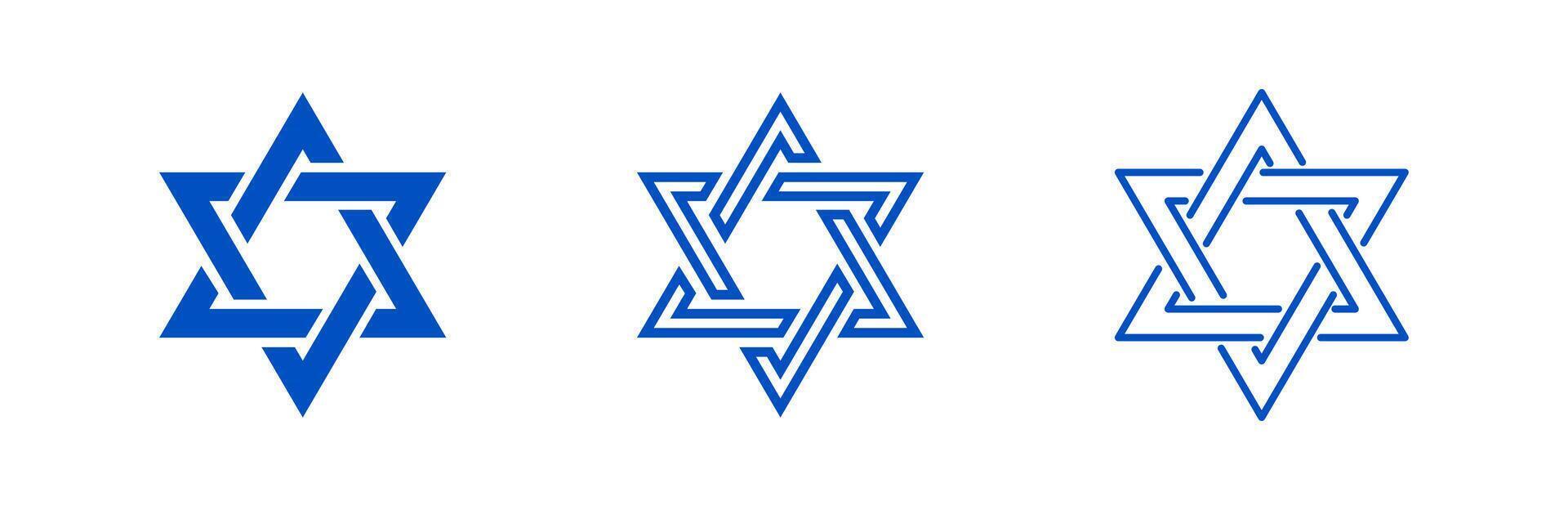 Star of David. Star of David symbol set. Jewish Israeli religious symbol. Judaism sign. Judaism symbol illustration vector