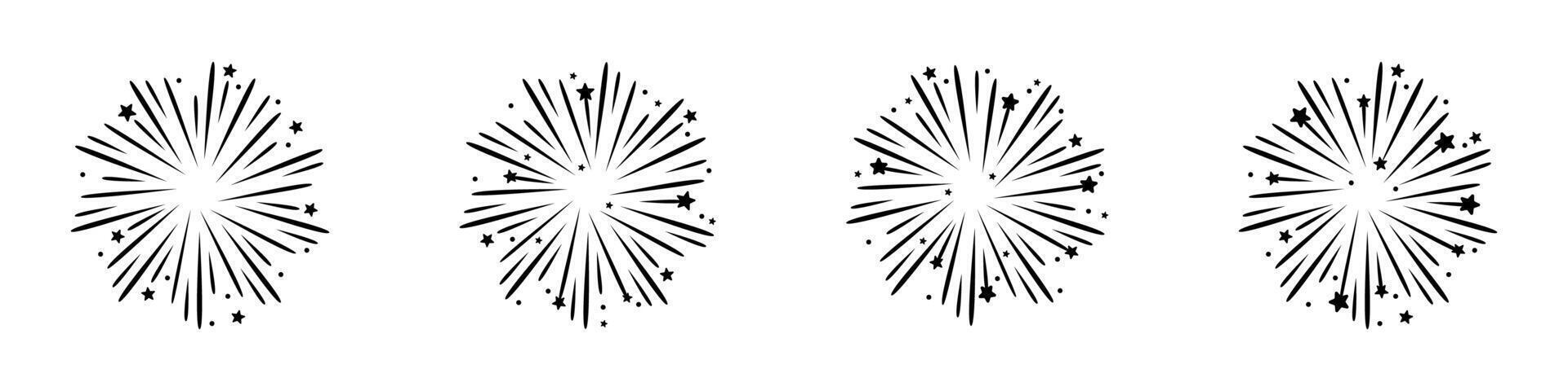 Fireworks set. Fireworks. Pyrotechnics. vector