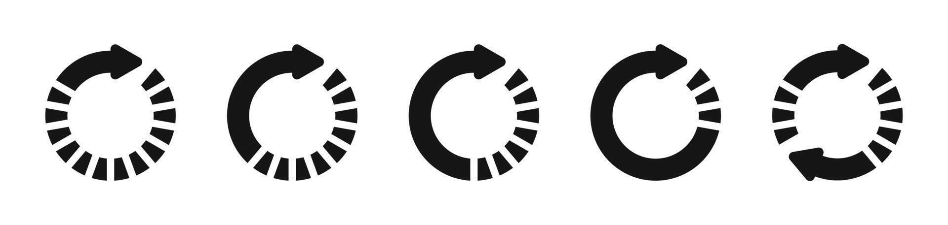 Set of circle arrows. set of circle arrows. Rotation arrow, refresh, reload, load, circular arrow icons vector