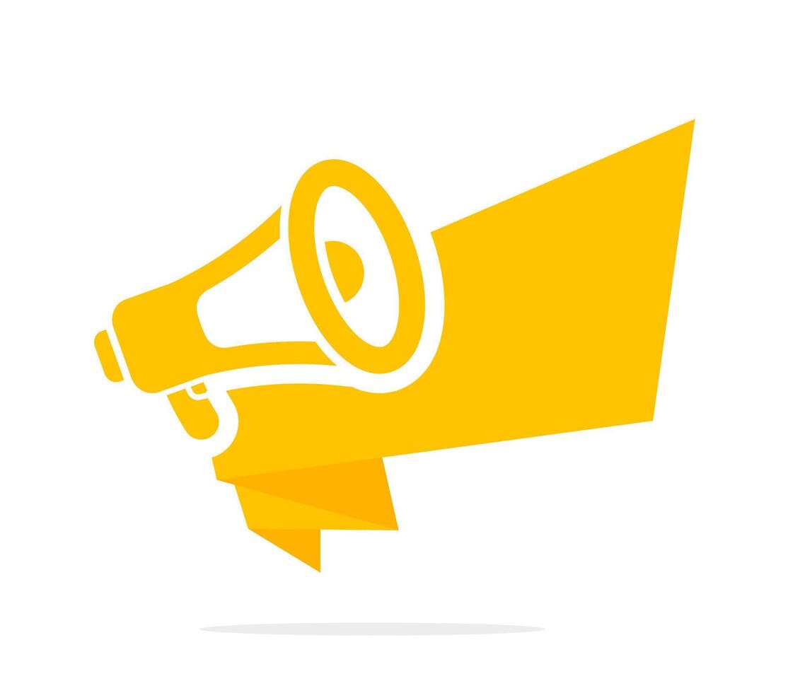 Megaphone speaker with promotion banner. Megaphone illustration. Loudspeaker icon. vector