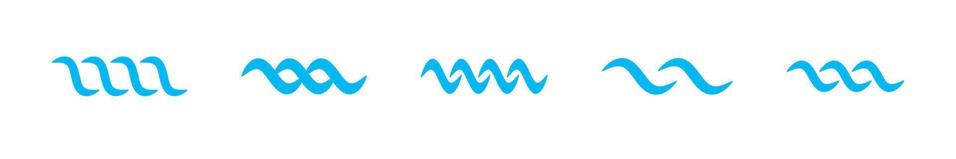 Waves set. Water waves. Zigzag line. Water logo, symbol . Water waves logo design vector