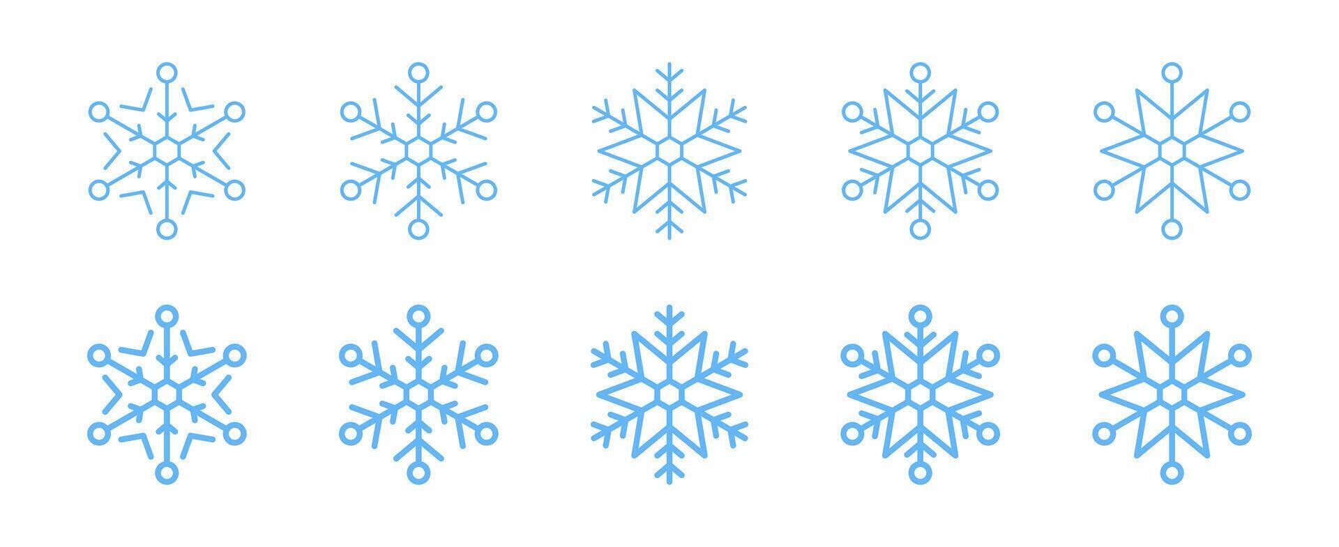 Snow icons. Snowflake icons. Snowflake collection. Simple flat snowflake icons. Snowflakes icons. Flat snow icons vector