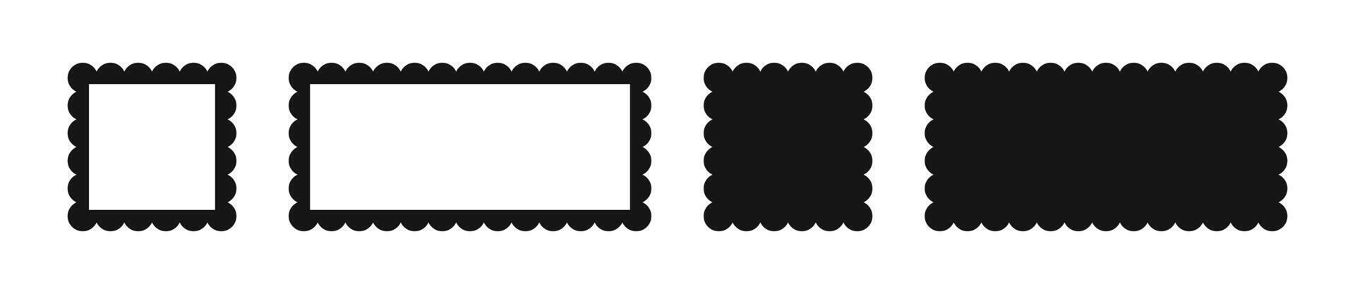 Postage stamp borders. Stamp illustration. Postage stamp set. vector