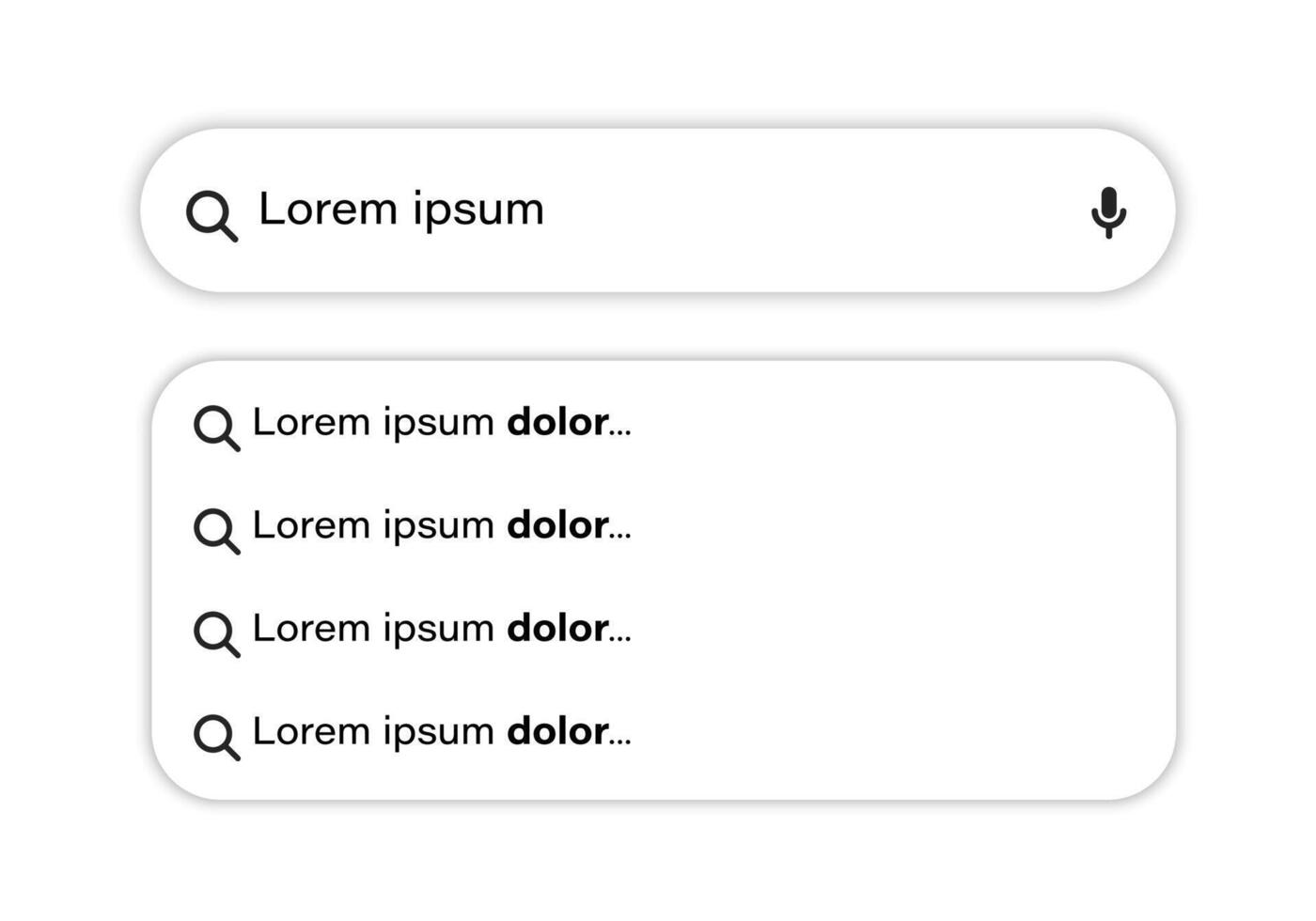 Search bar illustration. Search bar template. Search button. Search here. Search bar for ui. vector