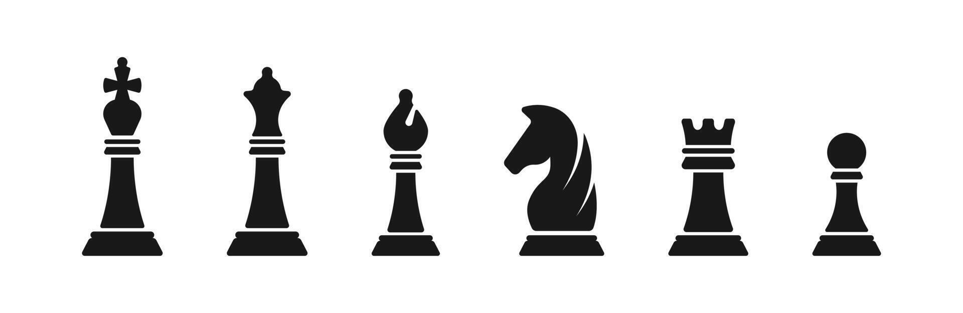 Chess silhouettes. Chess icons set. Chess icons. Chess figures. Chessboard vector
