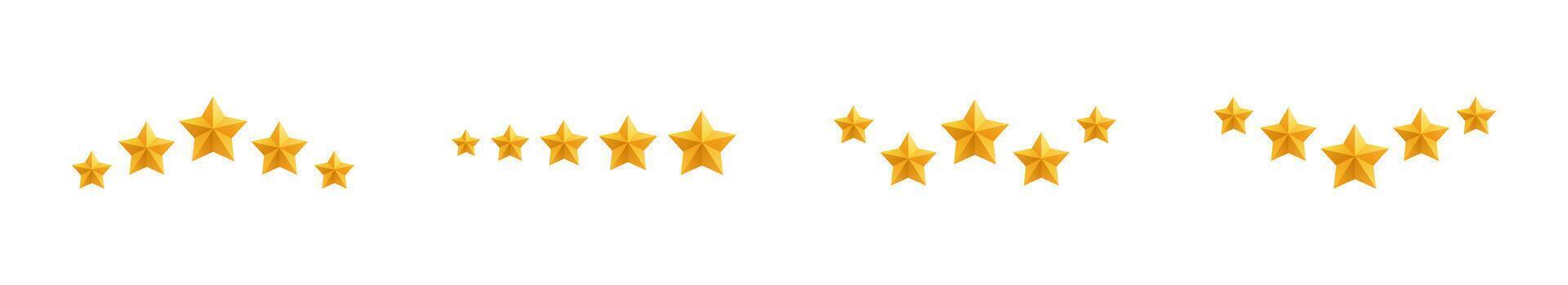 Five stars customer rating review. Stars. yellow isolated five stars collection. Customer feedback concept. 5 stars rating review. vector