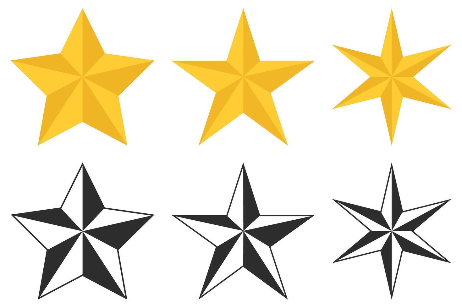 Star icon set in trendy style isolated on white background. vector