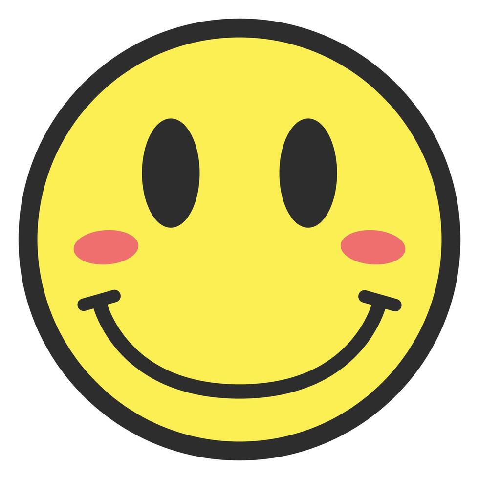 Smile emoji icon in flat style isolated on white background. vector