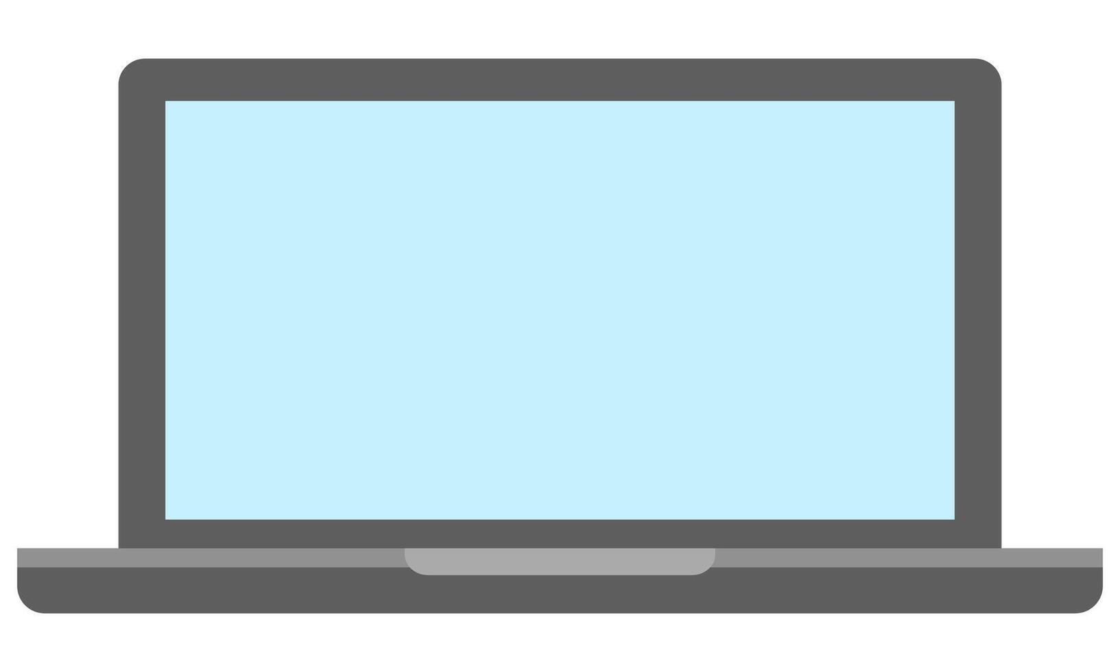 Flat illustration of laptop with blank screen isolated on white background. vector