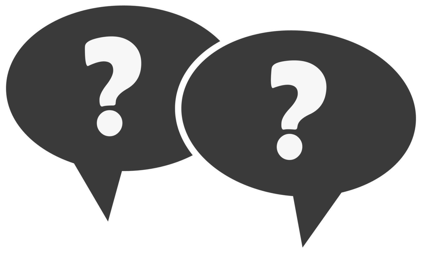 Flat icon of exclamation and question mark in speech bubble isolated on white background. vector