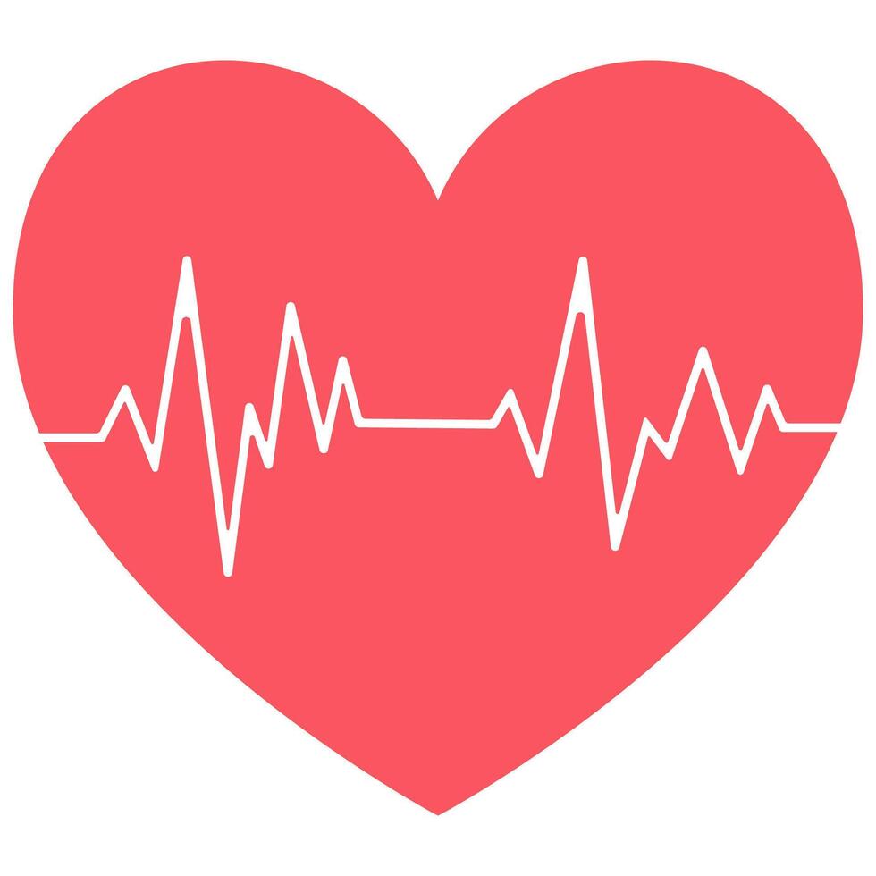 Red heartbeat icon isolated on white background vector
