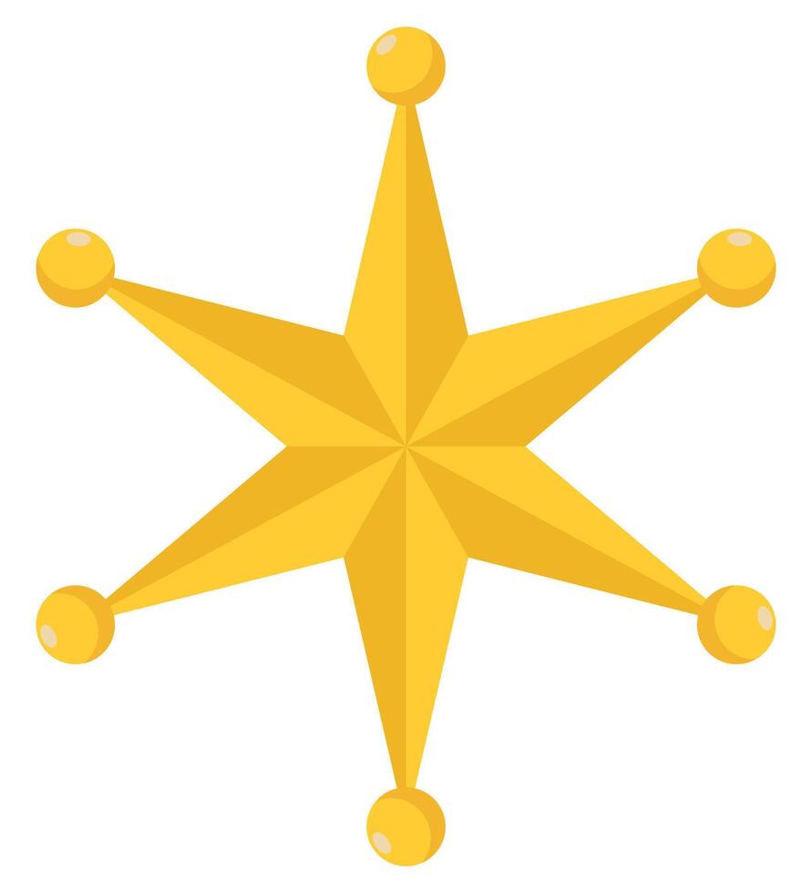 Flat icon of golden sheriff star isolated on white background vector