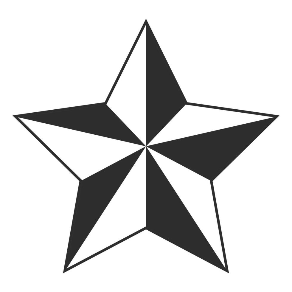 Black and white star icon isolated on white background. vector