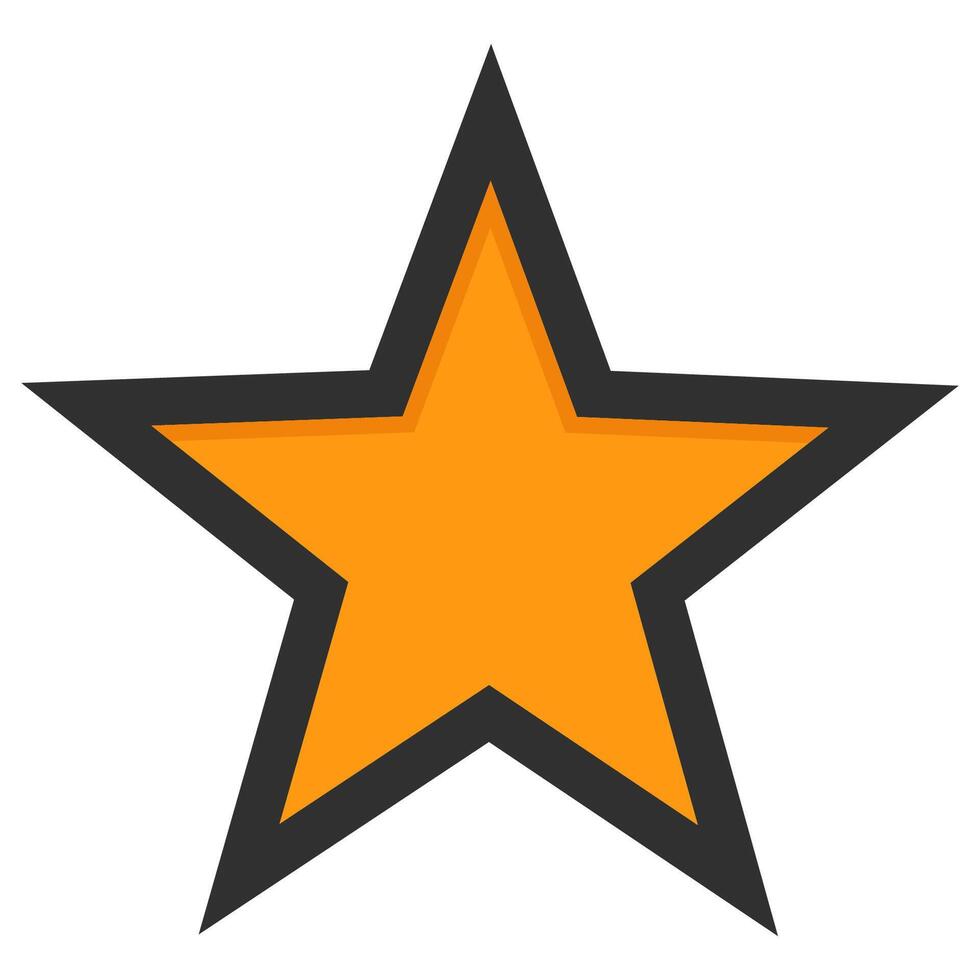Star icon with bold outline isolated on white background. vector