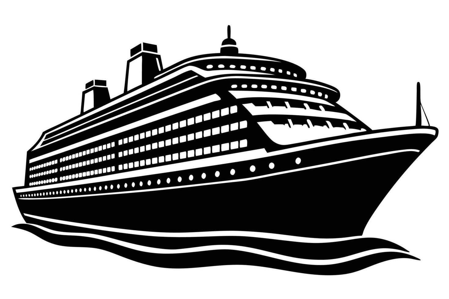 Big cruise ship clip art vector