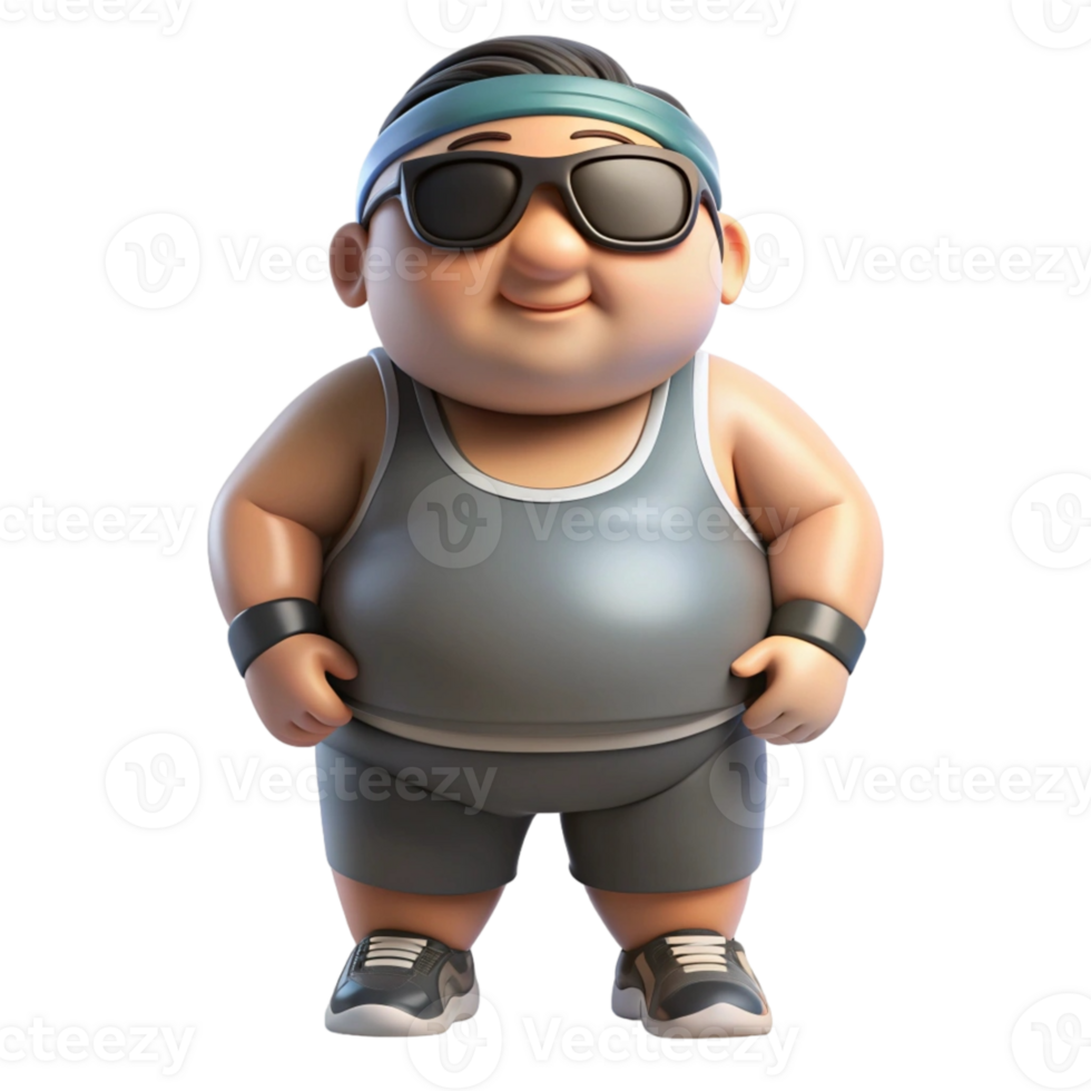 aigenerated a cartoon fat man wearing sunglasses and a tank top png