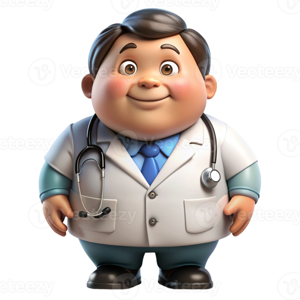aigenerated doctor cartoon character with a stethoscope png