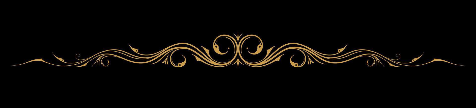 Gold Ornamental Luxury Premium Decorative Line Isolate Element vector