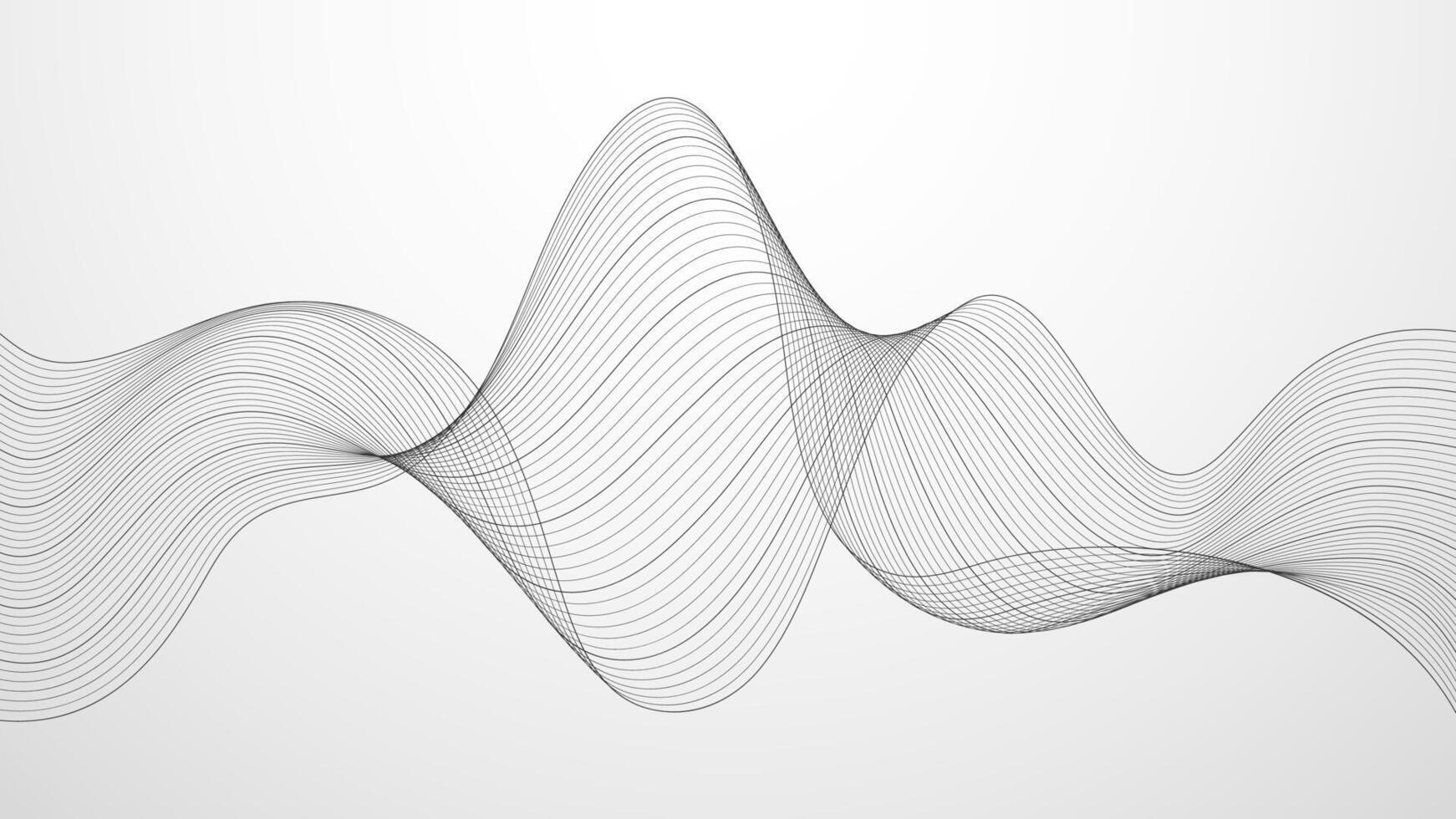 Abstract plexus wave lines on gray background vector