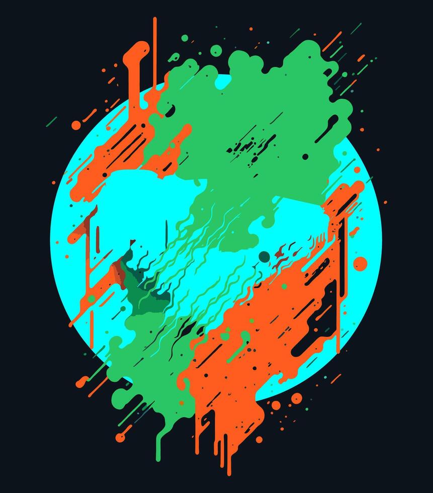 Abstract blot on a circle vector