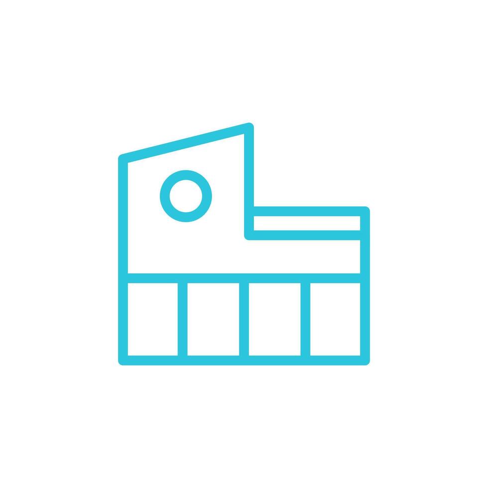 Modern architecture, house Icon on white background. Symbol. From blue icon set. vector