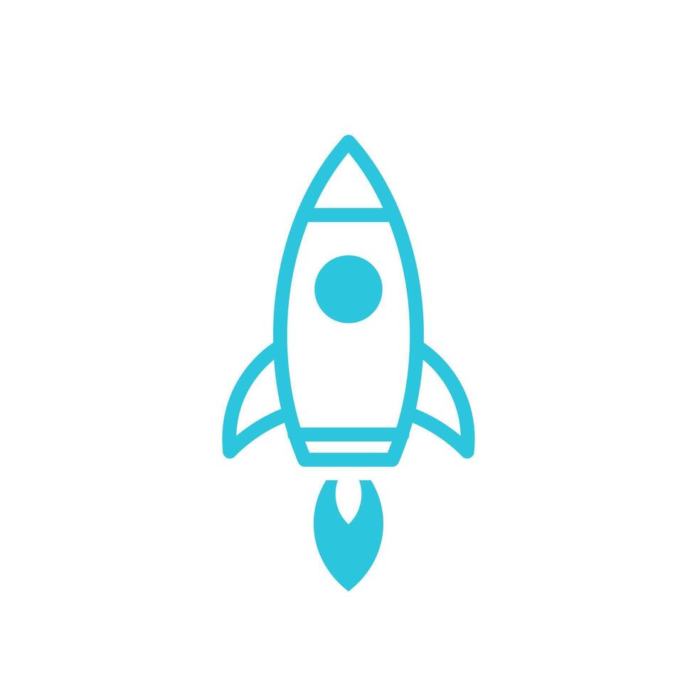 Release product icon, Rocket, Isolated on white background. From blue icon set. vector