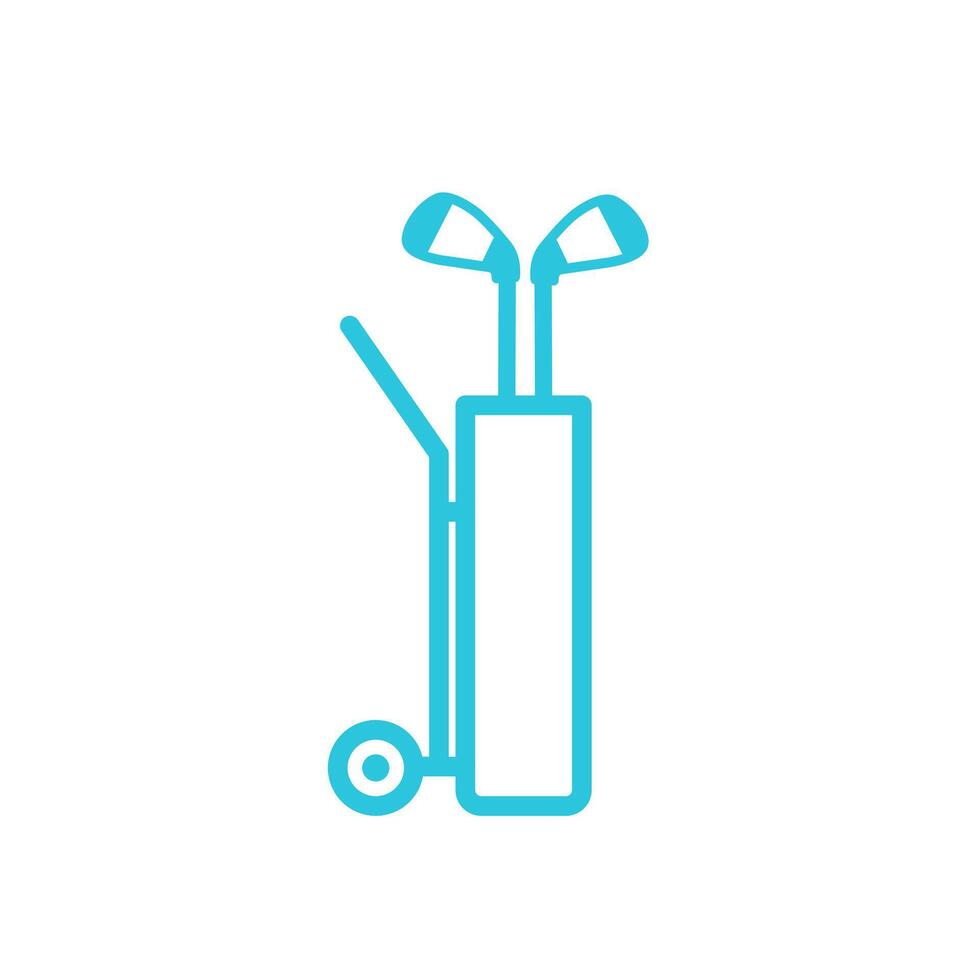 Golf bag icon. Isolated on white background. From blue icon set. vector