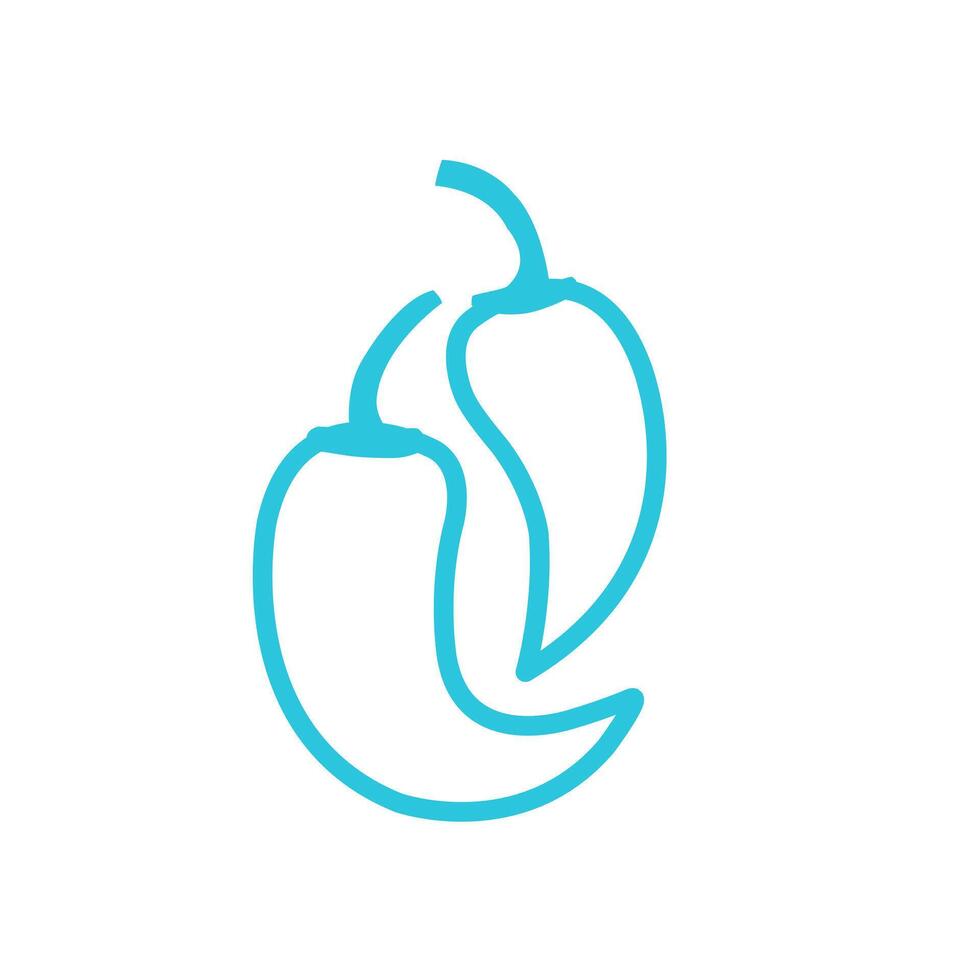 Two hot habanero peppers icon. Isolated on white background. From blue icon set. vector