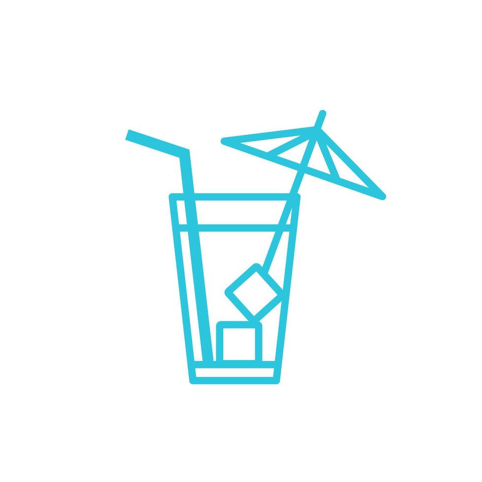 Non alcoholic summer drink icon. Isolated on white background. From blue icon set. vector