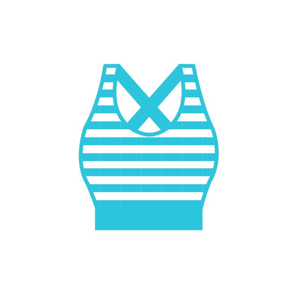 Simple women summer crop top icon. Isolated on white background. From blue icon set. vector