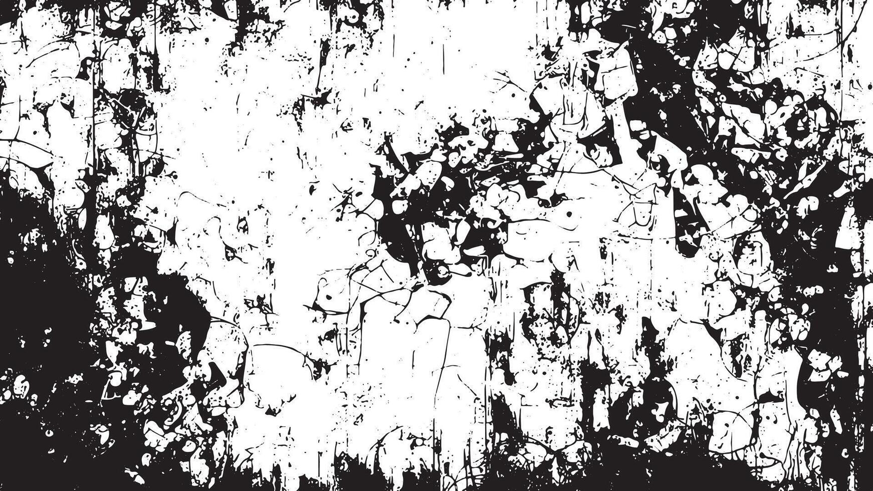 Aged Monochrome Black Grunge Texture on White Background for Overlays and Textural Depth vector