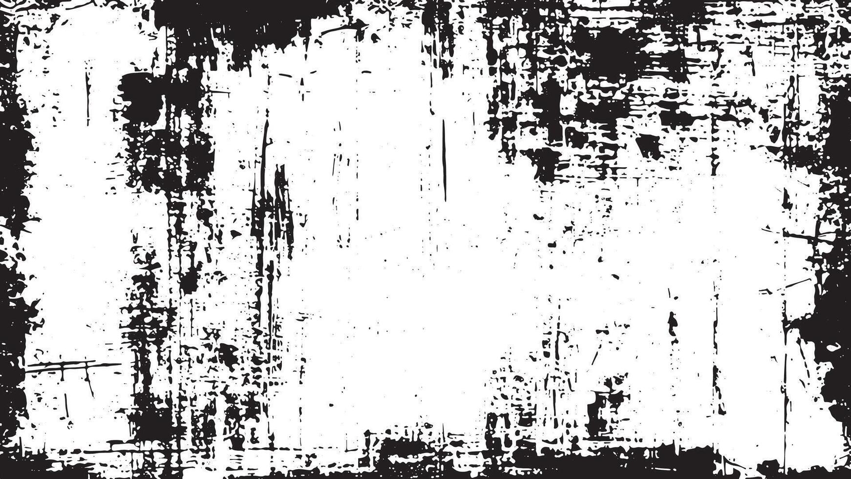 High-Contrast Black Grunge and Noise Texture on White Surface for Monochrome Background and Overlay Design. vector