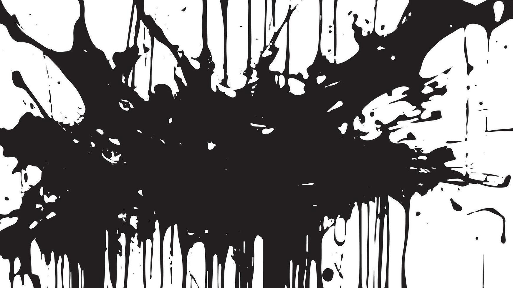 Black Paint Splashes on Pure White Background for Monochrome Overlay Texture vector